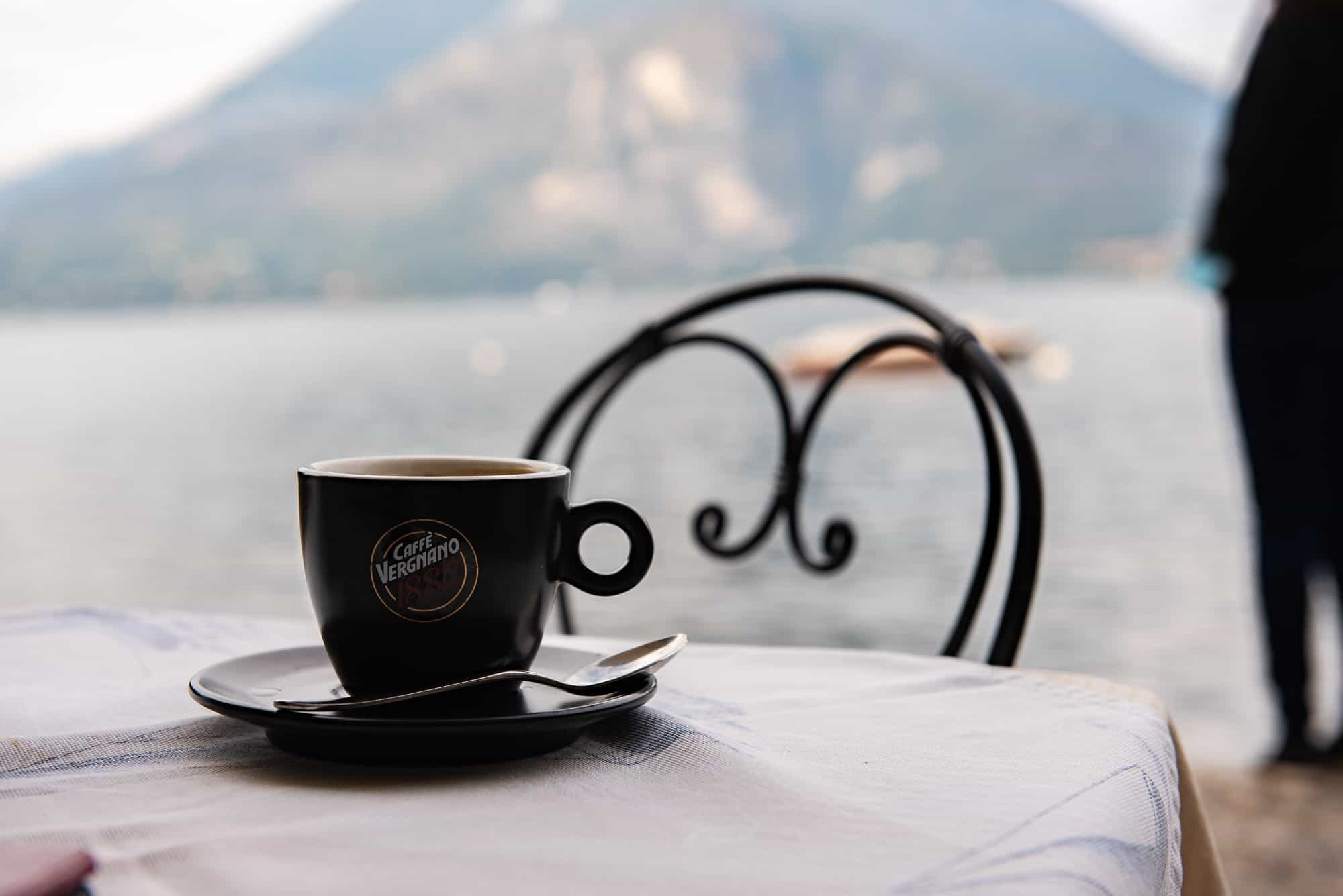 morning coffee on lake como italy